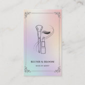 Holographic Makeup Artist Card with QR Code Visitenkarte (Vorderseite)