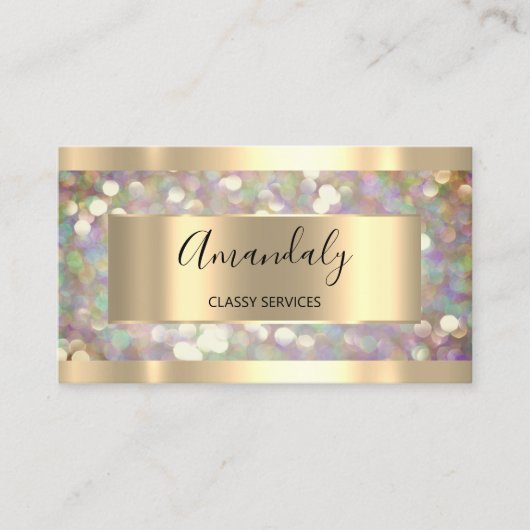 Holographic Makeup Artist Gold Lashes Visitenkarte (Vorderseite)