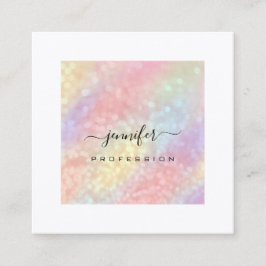 Holographic Makeup Artist White Social Media Quadratische Visitenkarte