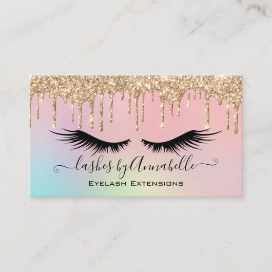 Holographic Makeup EyeLashes Sparkle Glitzer Tropf Visitenkarte (Vorderseite)