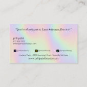 Holographic Makeup Hair Lash Nail Beauty Visitenkarte (Rückseite)