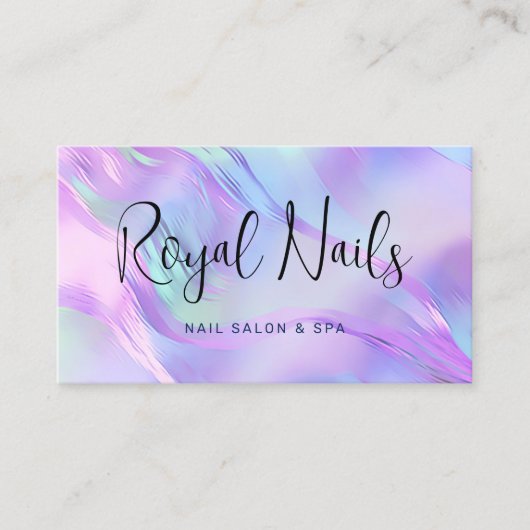 Holographic Makeup Hair WELLNESS-CENTER Nail Salon Visitenkarte (Vorderseite)