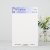 Holographic Medical 3D Caduceus White Cross Briefpapier (Stehend Vorderseite)