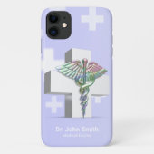 Holographic Medical 3D Caduceus White Cross Case-Mate iPhone Hülle (Rückseite)