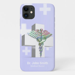 Holographic Medical 3D Caduceus White Cross Case-Mate iPhone Hülle