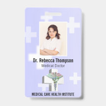 Holographic Medical 3D Caduceus White Cross Foto