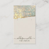 Holographic Modern Glam Glitzer Juwelier Display Visitenkarte (Vorderseite)