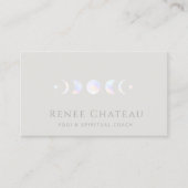 Holographic Moon Phase Yoga Spiritueller Coach Visitenkarte (Vorderseite)