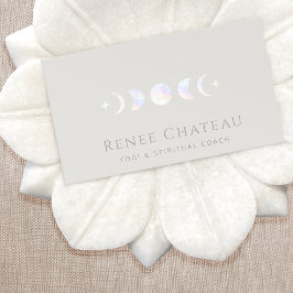 Holographic Moon Phase Yoga Spiritueller Coach Visitenkarte