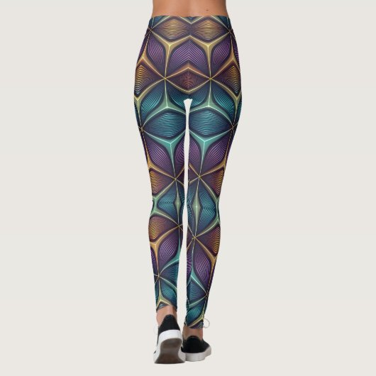 Holographic Morphing 3D Pattern | Seamless Leggings (Rückseite)