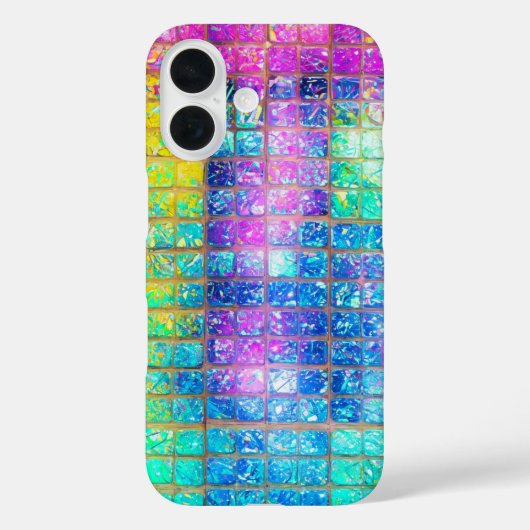 Holographic Mosaic Tile Rainbow Phone Case (Rückseite)