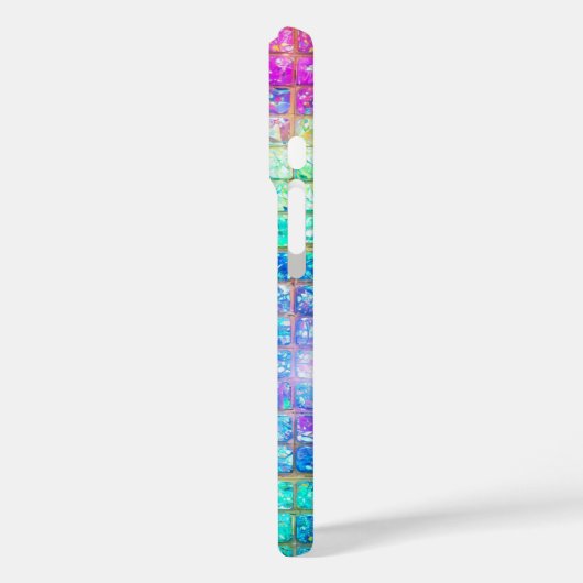 Holographic Mosaic Tile Rainbow Phone Case (Rückseite / Links)