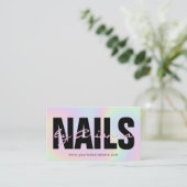 Holographic Nail Salon | Nail Tech | NagelStylist Visitenkarte (Stehend Vorderseite)