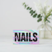 Holographic Nail Salon | Nail Tech | NagelStylist Visitenkarte (Stehend Vorderseite)