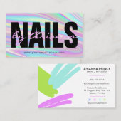 Holographic Nail Salon | Nail Tech | NagelStylist Visitenkarte (Vorne/Hinten)