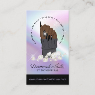 Holographic Nail Tech Nail Salon Trendy Hand Logo Visitenkarte