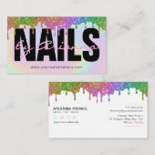 Holographic Nail Tech | Nail Stylist Paint Tropfen Visitenkarte (Vorne/Hinten)