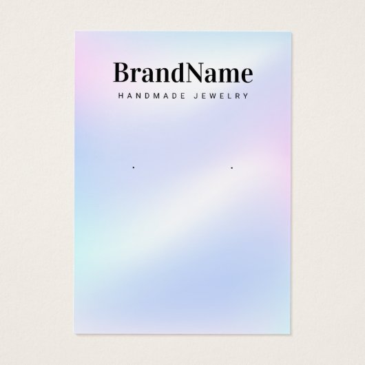 Holographic Name Earring Display Danke Karte (Rückseite)