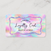 Holographic Neon Colors Girly Makeup Nails Salon Treuekarte (Vorderseite)