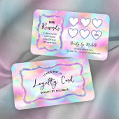 Holographic Neon Colors Girly Makeup Nails Salon Treuekarte