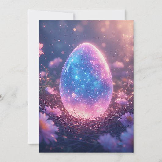 Holographic Neon Easter Egg Card Feiertagskarte (Vorderseite)
