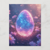 Holographic Neon Easter Egg Card Feiertagspostkarte (Vorderseite)
