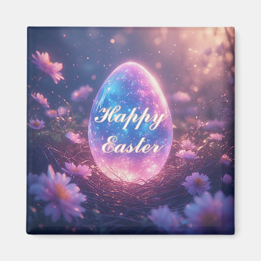 Holographic Neon Easter Egg Card Magnet (Vorne)