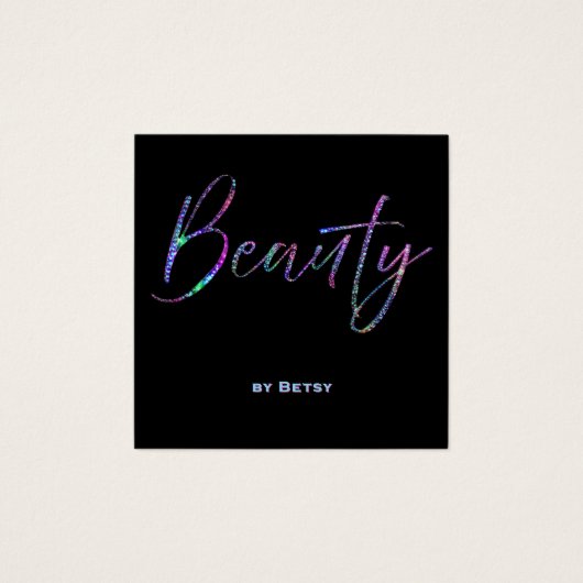 Holographic Neon Glitzer Beauty Business Card (Vorderseite)