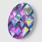 Holographic Neon Glow Aesthetic  Große Wanduhr (Winkel)