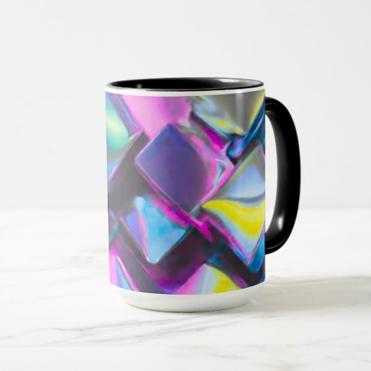 Holographic Neon Glow Aesthetic  Tasse (VorderseiteRechts)