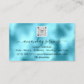 Holographic Ocean Gold Confetti Boutique Shop QR Visitenkarte (Rückseite)