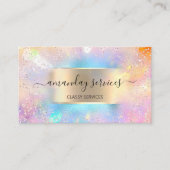 Holographic Ocean Gold Confetti Boutique Shop QR Visitenkarte (Vorderseite)