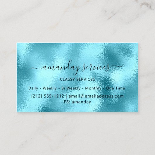 Holographic Ocean Gold Confetti Boutique Shop Visitenkarte (Rückseite)