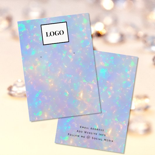 Holographic Opal Add Logo Earring Card für moderne Visitenkarte