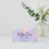 Holographic Opal Blush Rose Gold Visitenkarte (Stehend Vorderseite)