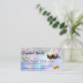 Holographic Opal Crystal Nail Tech Kreditkarte Visitenkarte (Stehend Vorderseite)