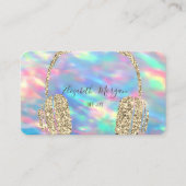 Holographic Opal Glitzer Headphone DJ Visitenkarte (Vorderseite)