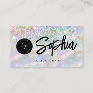 Holographic Opal Glitzer QR Code Logo Shiny Beauty Visitenkarte