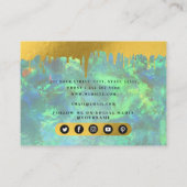 Holographic Opal & Gold Makeup Artist Beauty Salon Visitenkarte (Rückseite)