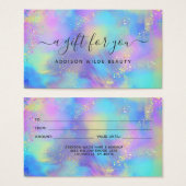 Holographic Opal Iridescent Business-Geschenkkarte (Vorne & Hinten)