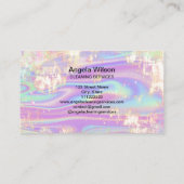 Holographic Opal Maid Cleaning Services Glitzer Visitenkarte (Rückseite)