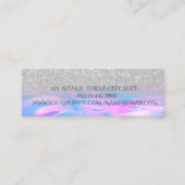 Holographic Opal Silver Bokeh Instagram Mini Visitenkarte (Rückseite)