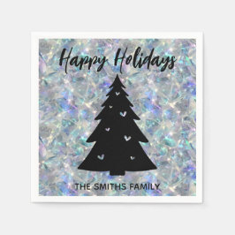 Holographic Opal Stone Background Christmas Mama Serviette
