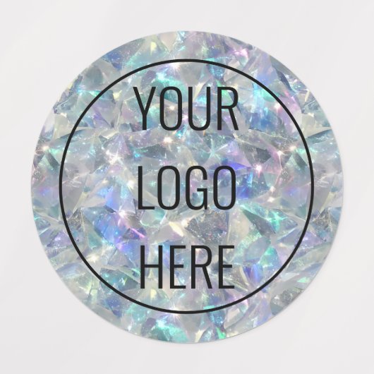 Holographic Opal Stone Background Etiketten (Design 1)