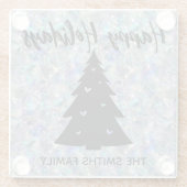 Holographic Opal Stone Background Happy Holidays Glasuntersetzer (Rückseite)