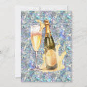 Holographic Opal Stone Background Neujahrsfest Einladung (Rückseite)