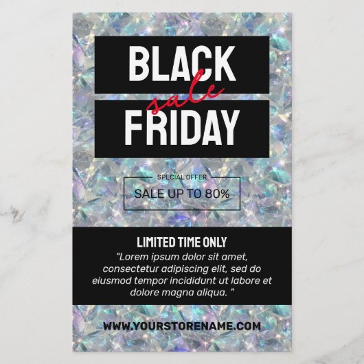 Holographic Opal Stone Background Sale Flyer (Vorne)