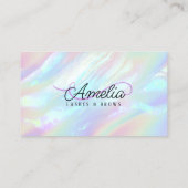 Holographic Opal Stone Eye Lashes Brows Makeup Visitenkarte (Rückseite)