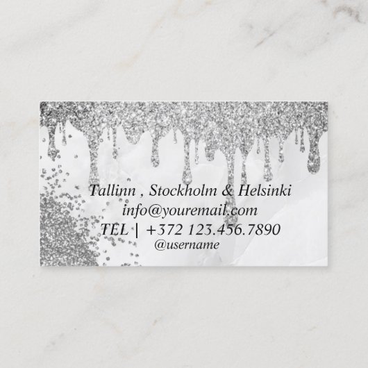Holographic Opal Stone Glitzer Business Card Visitenkarte (Rückseite)