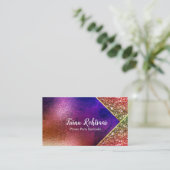 Holographic Opal Stone Glitzer Business Card Visitenkarte (Stehend Vorderseite)